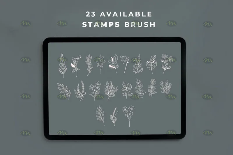 23个花卉底纹|Procreate笔刷详情图 6