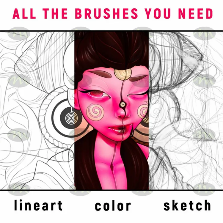 24款插画人物质感铅笔|Procreate笔刷详情图 6
