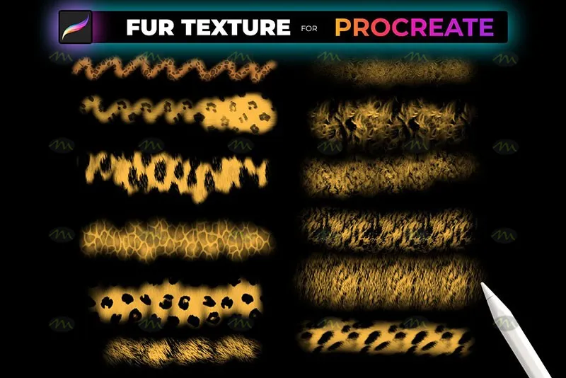 55个动物毛皮纹理|Procreate笔刷详情图 8