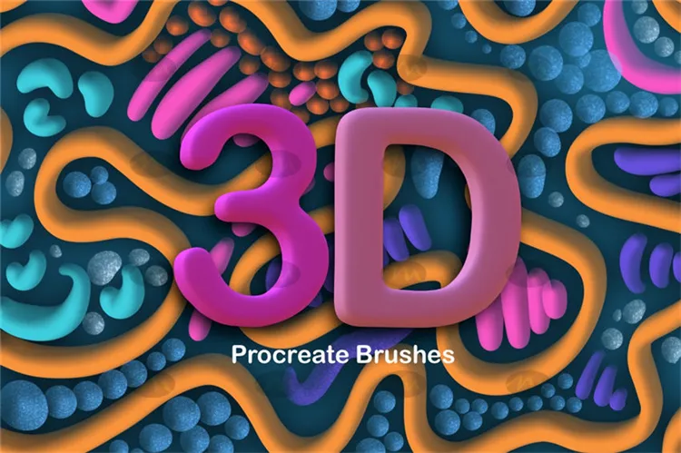 26个3d建模涂鸦立体o手绘|Procreate笔刷详情图 6