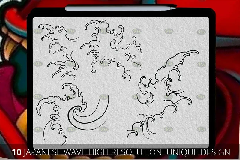 100个传统日式刺青图案|Procreate笔刷详情图 9