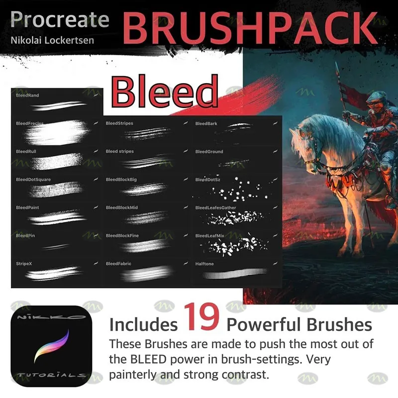 19个极具绘画感|Procreate笔刷详情图 8