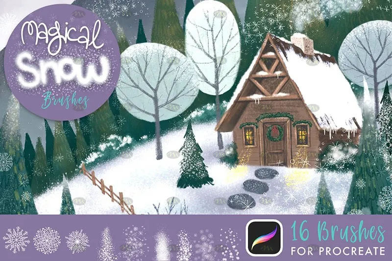 19个雪花飘雪|Procreate笔刷详情图 12