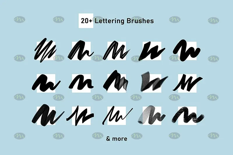 20个艺术字辅助网格｜Procreate笔刷详情图 7