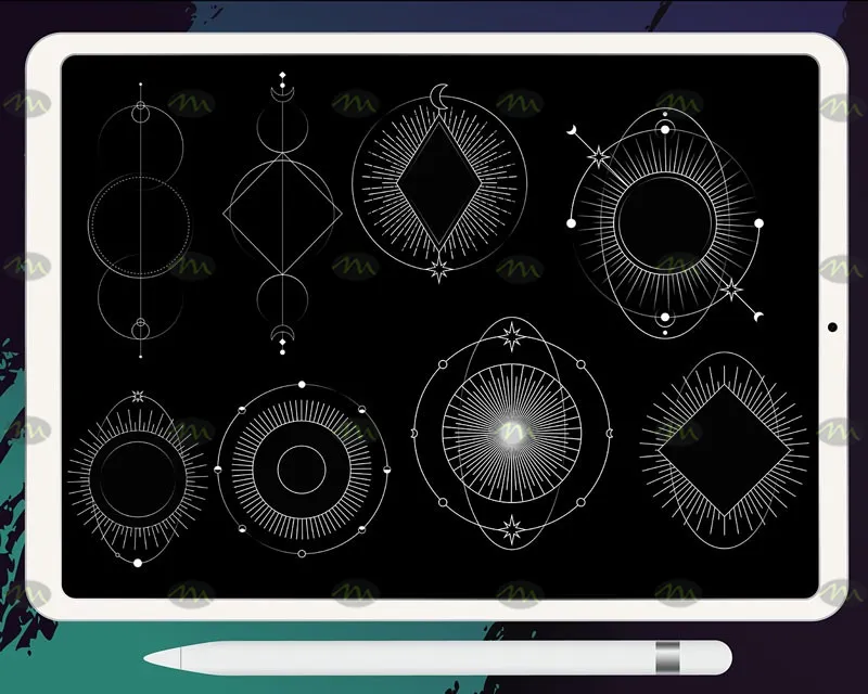 50个星座占卜几何图形|Procreate笔刷详情图 10