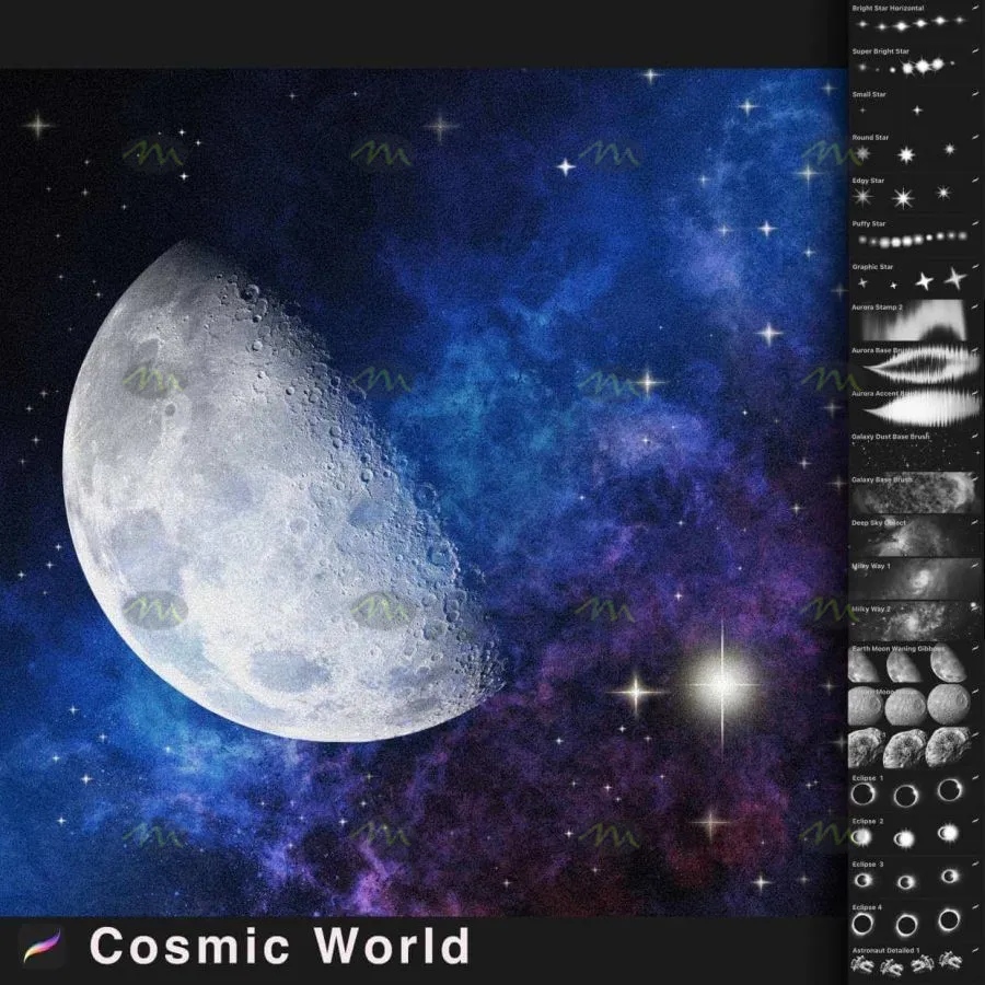 48个宇宙星球|Procreate笔刷详情图 8