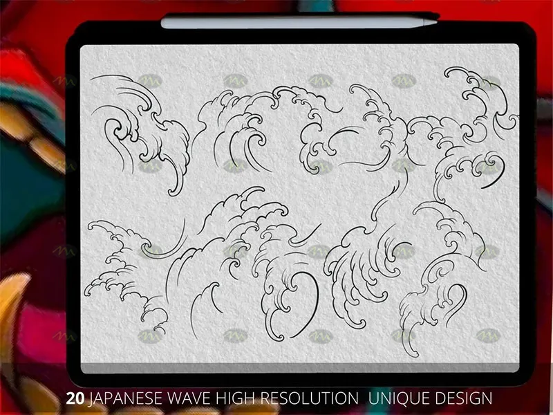 100个传统日式刺青图案|Procreate笔刷详情图 16