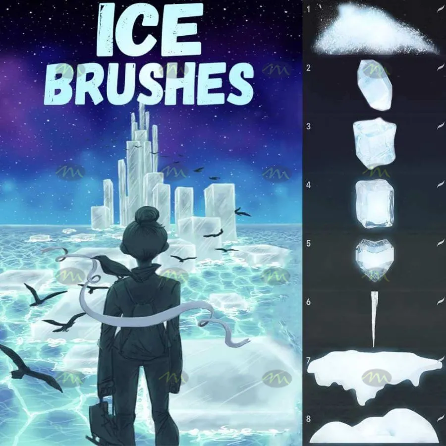 15个冰雪|Procreate笔刷详情图 8