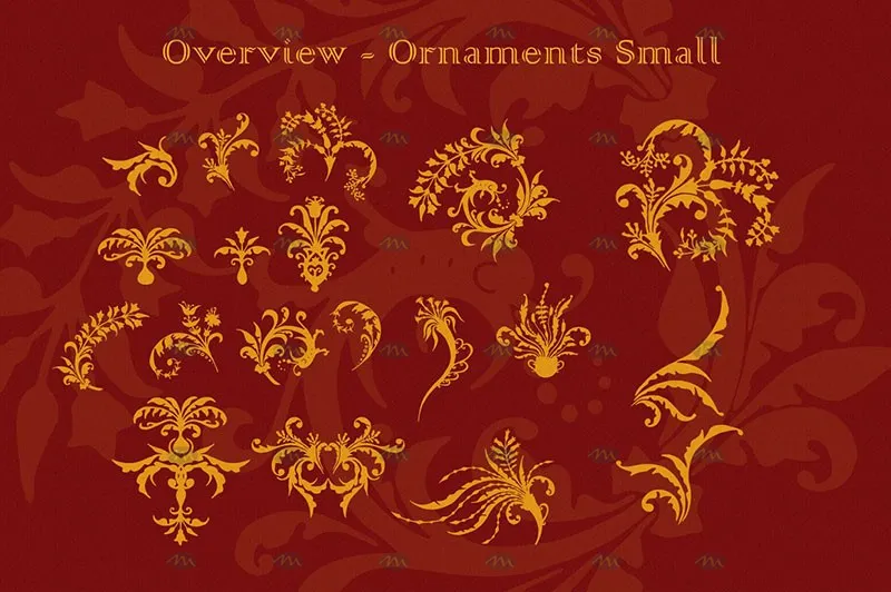 100个欧式复古花纹|Procreate笔刷详情图 9