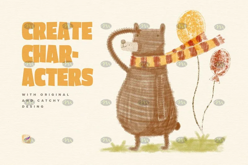 24个儿童涂鸦铅笔|Procreate笔刷详情图 11