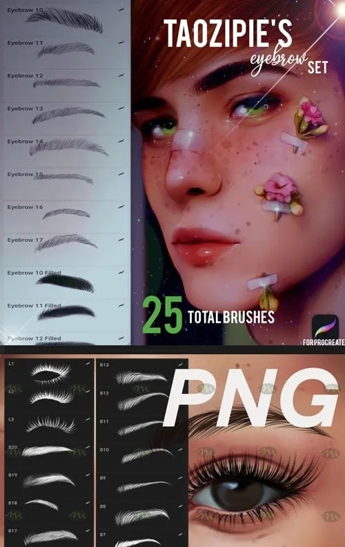 26个眉毛画笔|Procreate笔刷详情图 8