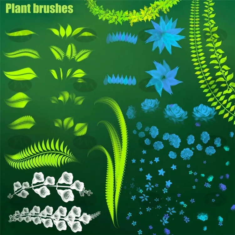 75套植物叶子手绘卡通绘本|Procreate笔刷详情图 6