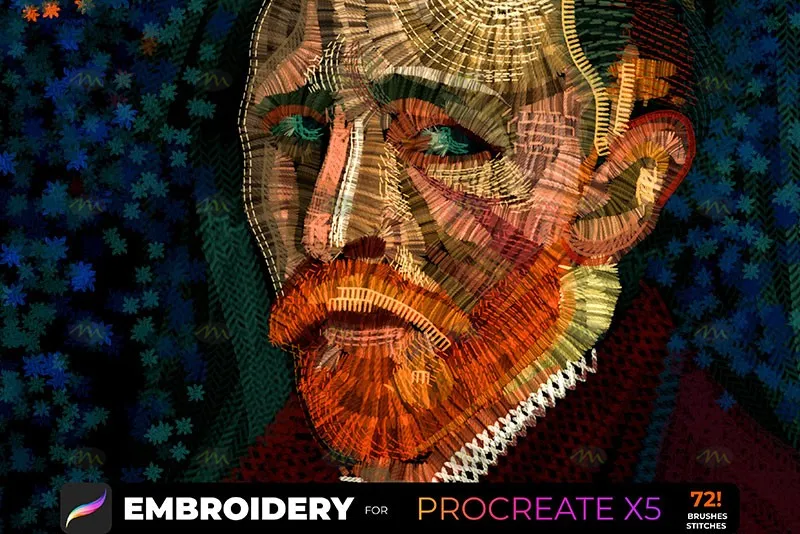72个仿刺绣|Procreate笔刷详情图 8