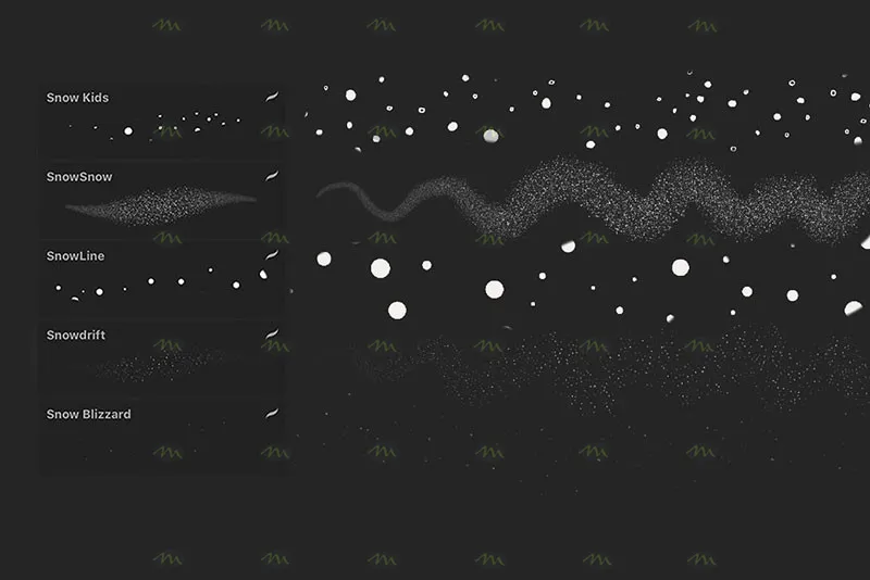 16个雪花|Procreate笔刷详情图 7